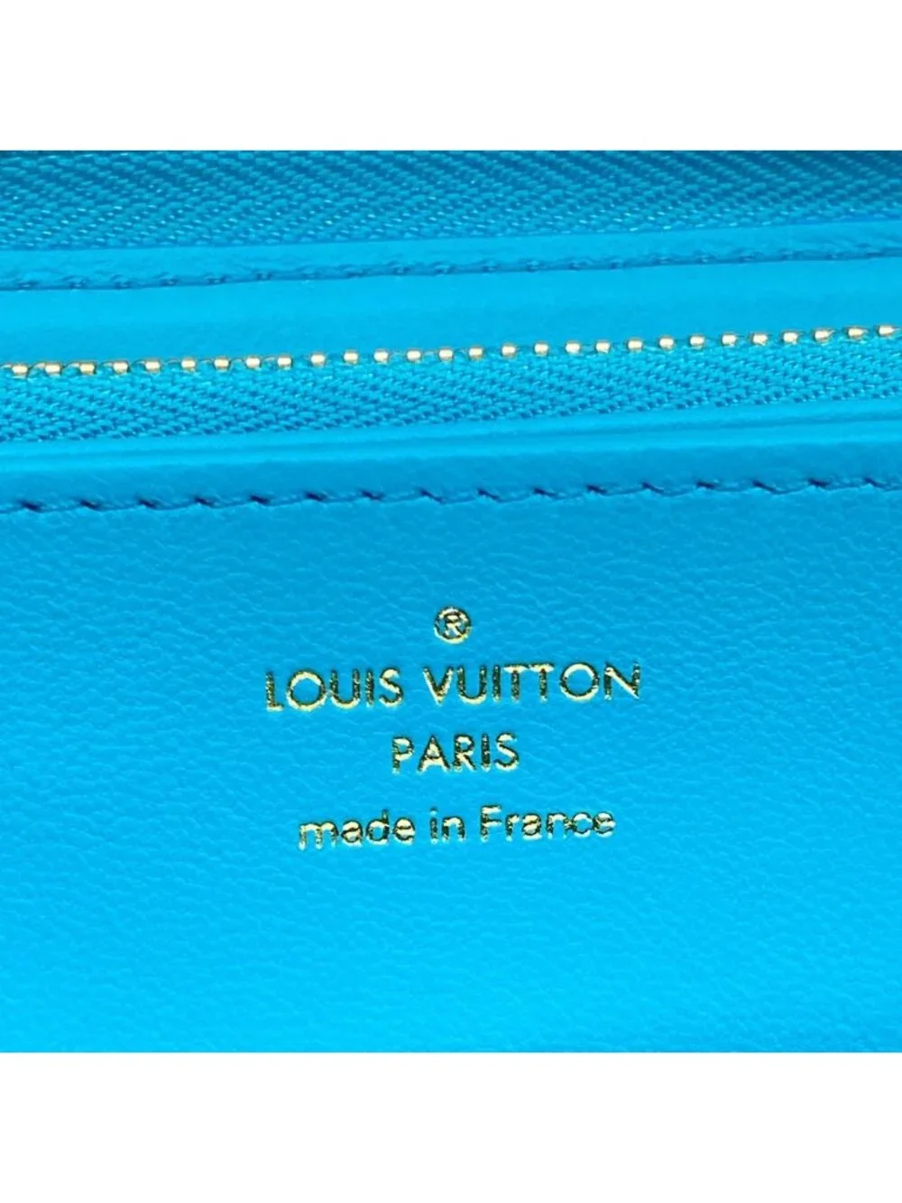 Louis Vuitton Wallet Cousin Zippy Turquoise Leather